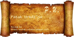 Patak Urbána névjegykártya